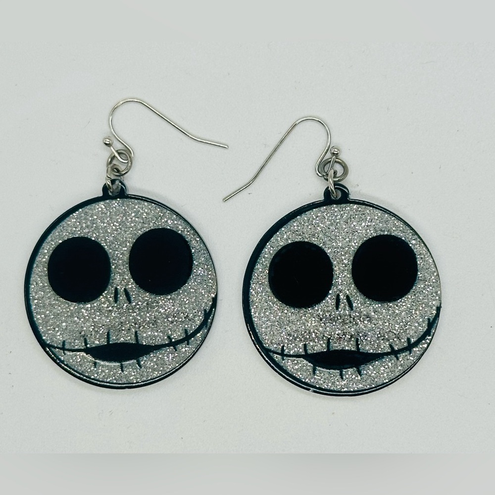 Acrylic Jack Skellington Dangle Earrings Nightmare Before Christmas Disney Hook